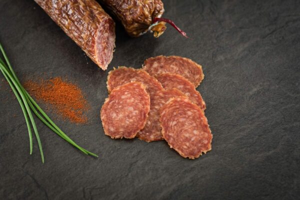 Bio Luftgetrocknete Mettwurst mit Chilli